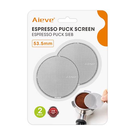 Aieve 53.5 mm Espresso Puck Screen, Reusable Filter Ultra-Slim 0.2 mm ...