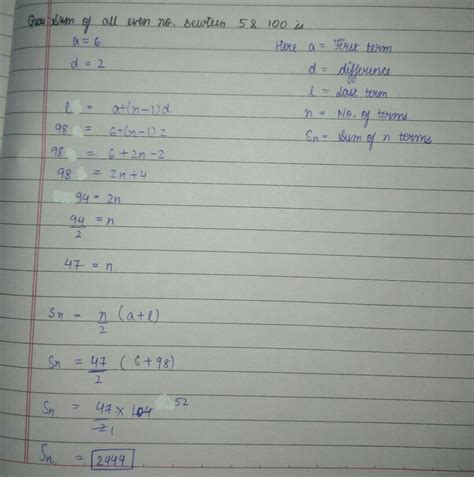 Find the sum of all even numbers between 5 and 100 python - Brainly.in