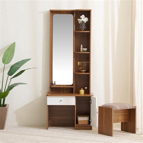 Buy Helios Nolan Dresser with Mirror and Stool - Teak from Helios by ...