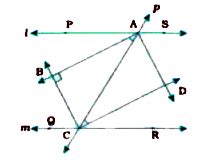 Two parallel lines l and m are intersected by a transversal p (see the ...