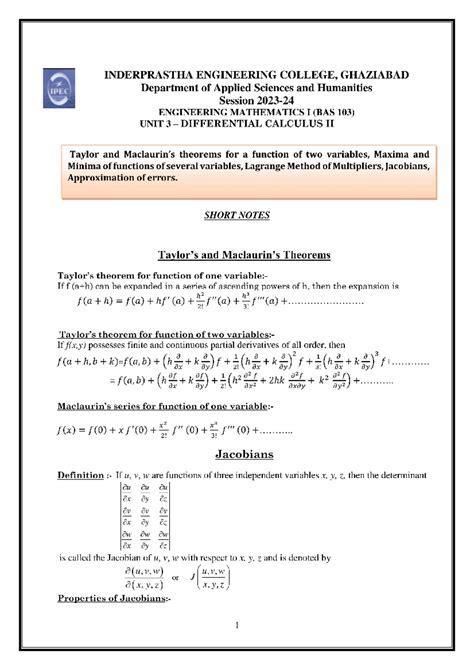 B.TECH first year unit -3 question bank - INDERPRASTHA ENGINEERING ...
