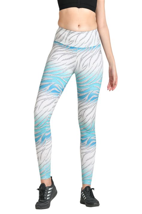 JUST-DRY High Waist Abstract Print 7/8 Mesh Tights for Women – Laasa Sports