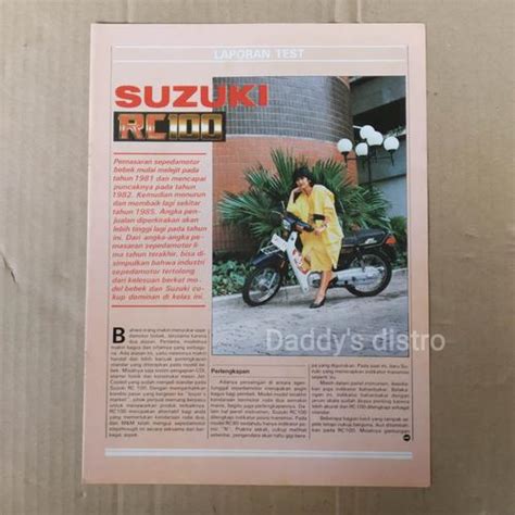 Jual Kliping Laporan Test Ride Suzuki RC100 majalah lawas lama ...