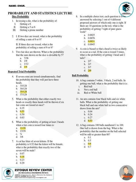 Image result for Probability and Statistics Free PDF
