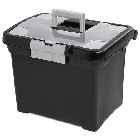 Image result for Portable File Box with Handle Lock