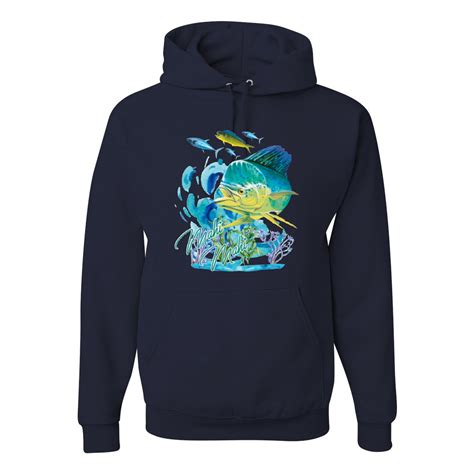 Mahi Mahi Fish Lovers Mens Hoodies, Navy Blue, 2XL - Walmart.com