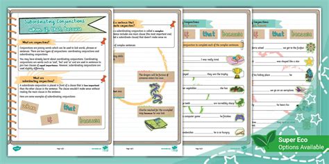 Subordinating Conjunctions: when, if, that, because