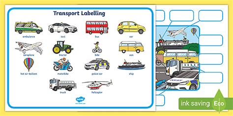 Transportation Labeling Worksheet 的图像结果