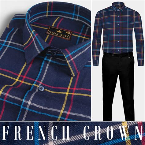 Bunting Blue Casual Checks-Plaid Premium Cotton Shirt For Men - Snitch ...