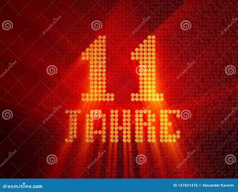 German Golden Number Eleven Years. 3D Render Stock Illustration ...