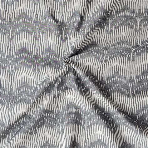 Pure Cotton Single Ikkat Grey With White Geometrical Weaves Woven Fabr ...