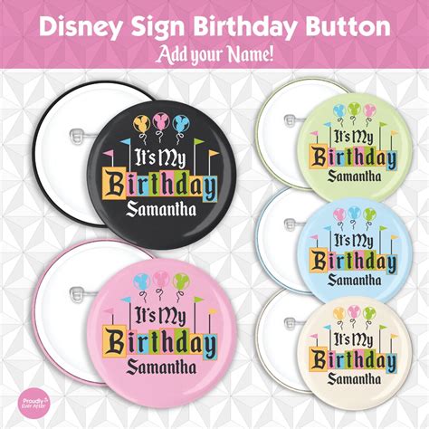 Disneyland Sign Birthday 3 Pin Button Disney Sign Birthday Walt Disney ...