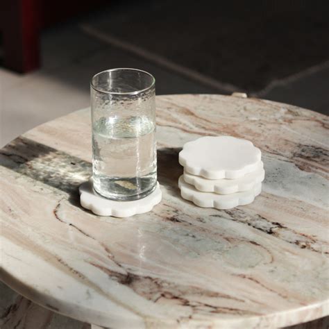 Scallop Marble Coasters to Elevate Your Tabletop | Premium Home Decor ...