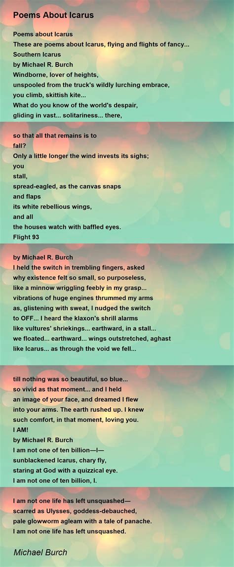 Literary Devices In Icarus Poem at Mary Spaulding blog