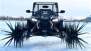 We drove spiked wheels onto a frozen lake - things started cracking