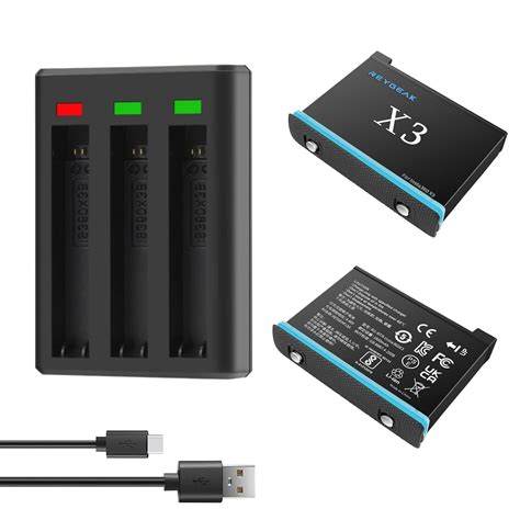 Buy REYGEAK Batteries for Insta360 X3, Battery Charger 2x1800mAh ...