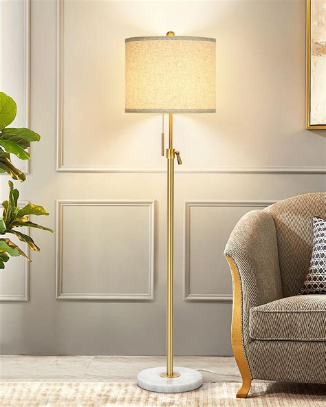 Mercer41 Modern Floor Lamp For Living Room, Adjustable Height Standing ...