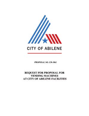 Fillable Online request for proposal for vending machines at city of ...