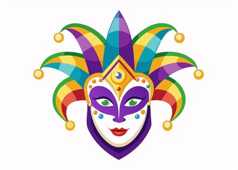 Mardi gras mask festival vector art on white background | Premium AI ...