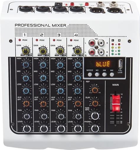 Amazon.com: Audio Mixer 6 Channel DJ Mixer, Professional Sound Board ...