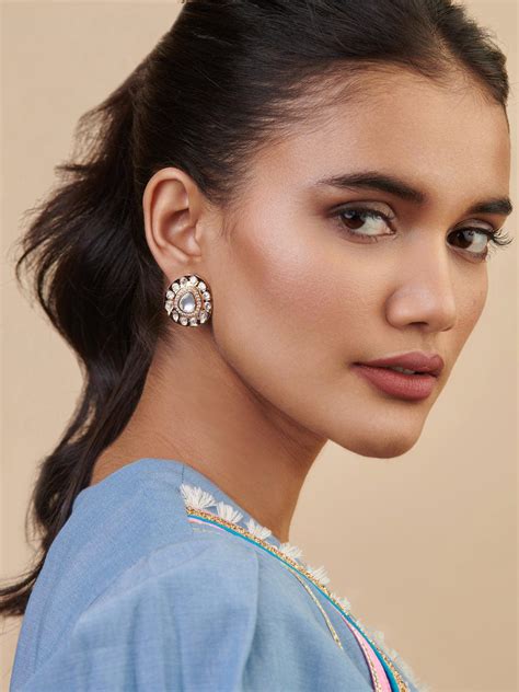 Meira Kundan Teardrop Studs – Curio Cottage
