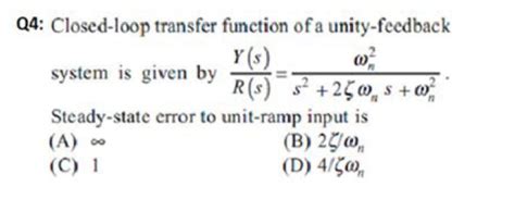 Image result for Unity Feedback Closed Loop Transfer Function