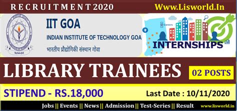 Recruitment of Library Trainees (02 Posts) at Indian Institute of ...