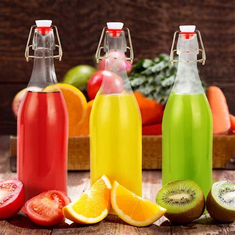 Buy ARUZEN - Flip Top Glass Bottle [1 Liter ] [Pack of 3] – Swing Top ...