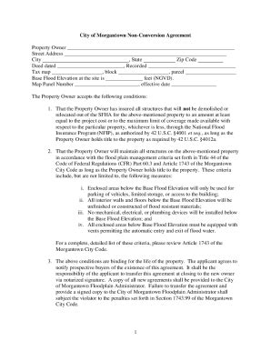 Fillable Online City of Morgantown Non-Conversion Agreement Fax Email ...