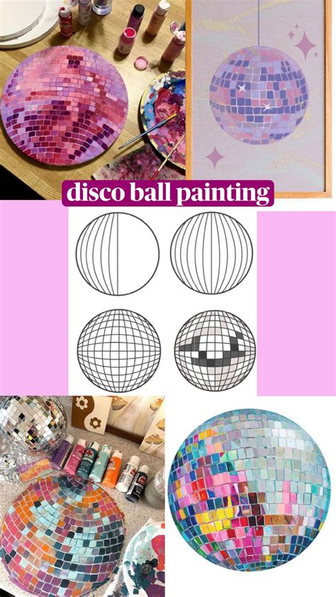 disco ball painting how to diy easy tutorial wall decor ideas trendy ...