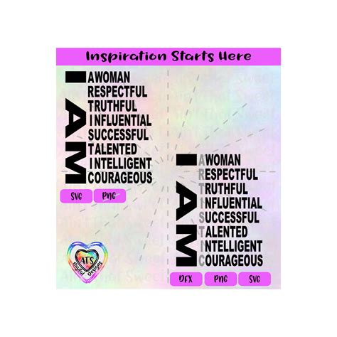 I Am A Woman | Artistic | Descriptive Words - Transparent PNG SVG DXF ...