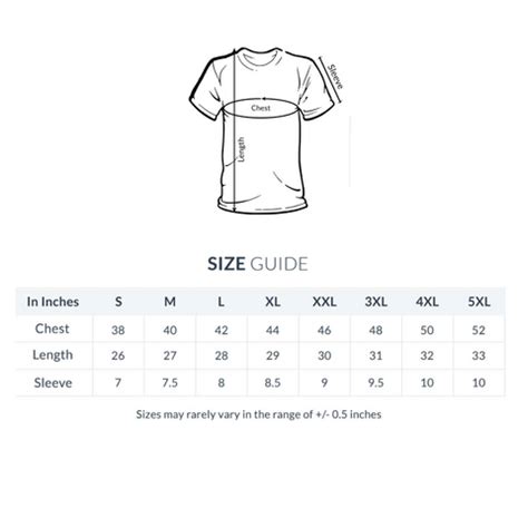 SIZE CHART - TEES – FEMPOWERED