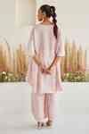Buy Pink Rayon Artisanal Bandhani Pattern Asymmetric Palazzo For Women ...