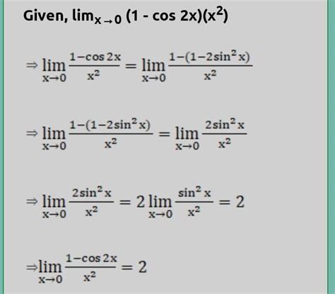 Evaluate:lim→0[1−cos 22] - Brainly.in