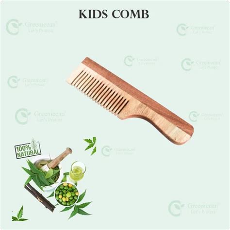 Neem Wood Comb - Greeniecan Neem Wood Comb With Handle Trader ...
