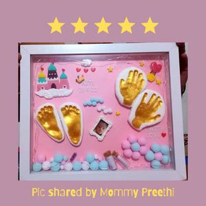 VISMIINTREND Baby Clay Handprint and Footprint Memories Frame Gift Set ...