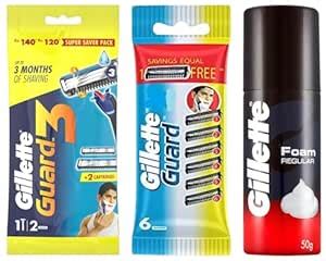 Buy Gillette Guard 3 Single Razor with 2 Blades & Gillette Guard Manual ...