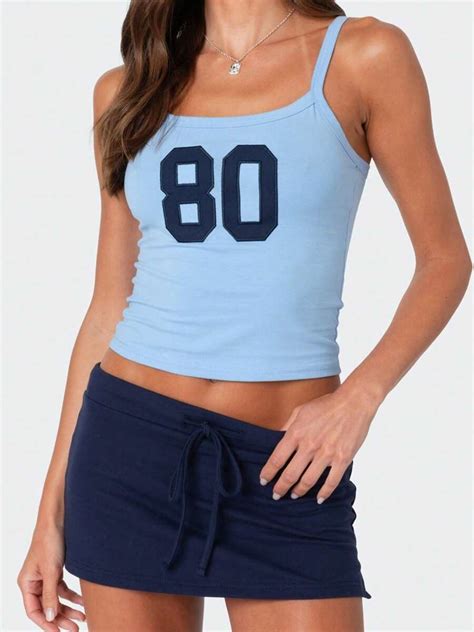 Women's Cropped Cami Tops Summer Sleeveless Open Back Slim Fit Number ...