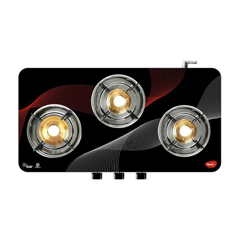 Pigeon Cosmic 3 Burner Glass Cooktop | SABAF Valves and Burners | 7 ...