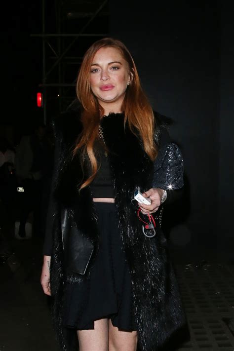 Lindsay Lohan Night out Style - Out in London, Feb. 2015 • CelebMafia