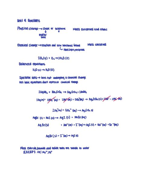 Chemical Reactions AP Chem - Unit 4 Reactions physicalchange shape or ...