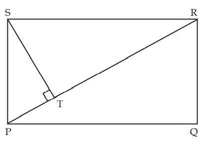 PQRS is a rectangle. ST is perpendicular from S on diagonal PR. If ∠PST ...