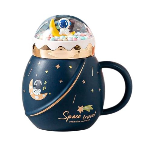 Buy LIFEHAXTORE Space Travel Astronaut Mug With Lid | (Pack Of 1,Dark ...