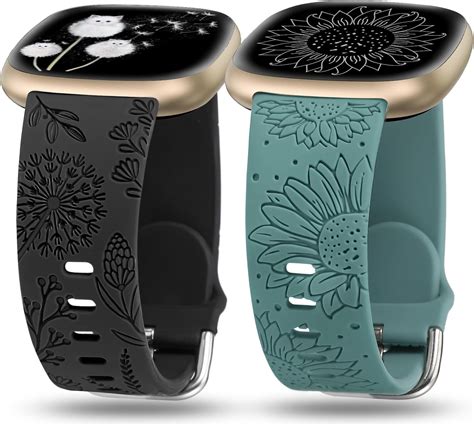 TOYOUTHS 2 Packs Compatible with Fitbit Sense Bands/Sense 2 Band/Versa ...