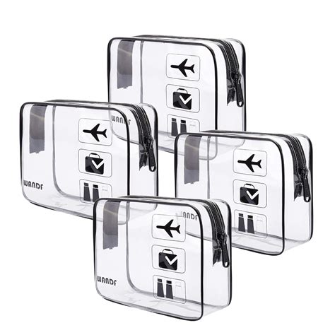 WANDF Polyester Tsa Approved Clear Travel Toiletry Bag Wih Zippers ...