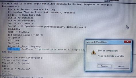 Image result for Error De Compilacion Visual Basic