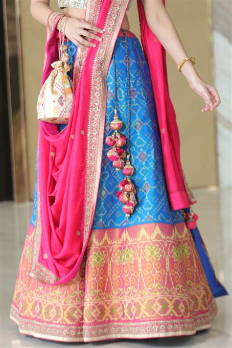 Nirmal Creations Best & Pure Blue Zardozi Work Patola Lehenga - Nirmal ...