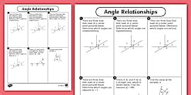 Eighth Grade Angle Relationship Worksheet