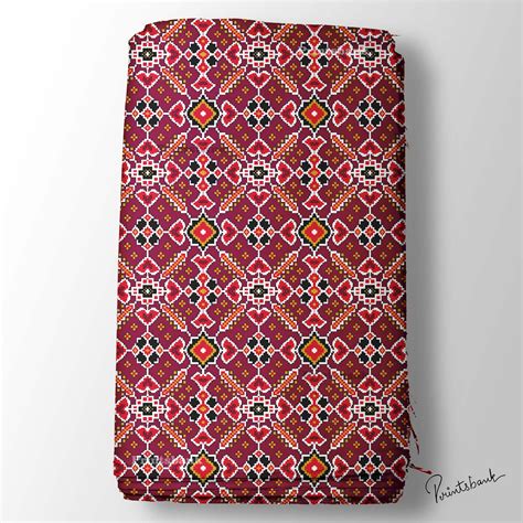 Red Traditional Patola Printed Fabric For Festive Dresses – Printsbank