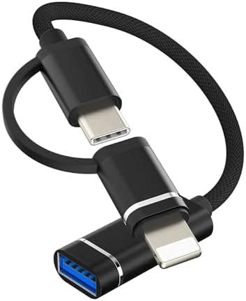 Verilux® OTG Cable C Type Adapter 2 in 1, USB A Female to Lightning ...